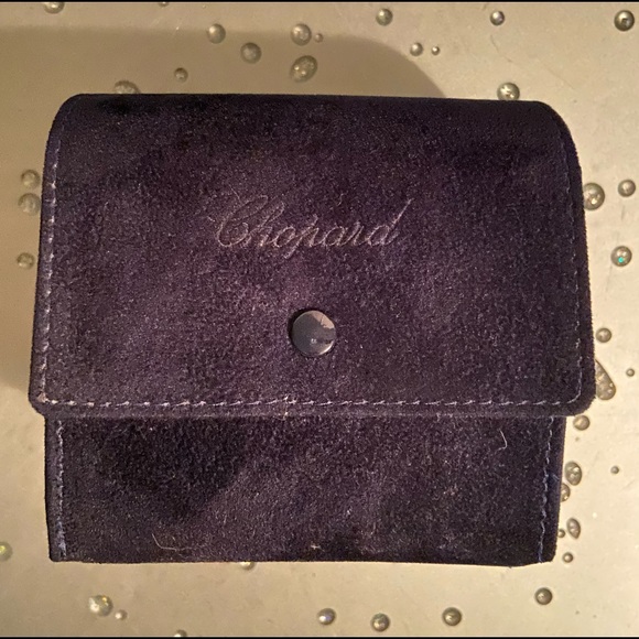 CHOPARD BLUE SUEDE WATCH & JEWELRY TRAVEL CASE POUCH 4”x4”x2” - Picture 2 of 9